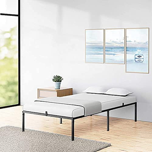 Folding Portable Low Profile Red Steel Metal Twin Size Bed Frame With Slats 