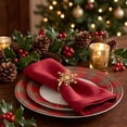 thumbnail image 5 of SLYNSHome Snowflake Metal Napkin Rings, Rhinestone Winter Table Napkin Holders, Gold And Silver Holiday Dinner Table Decor Accessories, 5 of 6