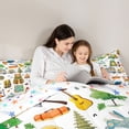 thumbnail image 4 of Catabedysis Cartoon Camping Twin Comforter Sets For Girls,Wildlife Camper Pattern Bedding Set,Multicolor,Colorful Stars Reversible,2 Pieces,1 Comforter and 1 Pillowcase, 4 of 7