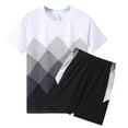 thumbnail image 2 of PNTUTB Men's Fashion Printed Casual Crew Neck Short Sleeve Loose T Shirt and Elastic Waist Shorts Sports Set, 2 of 6