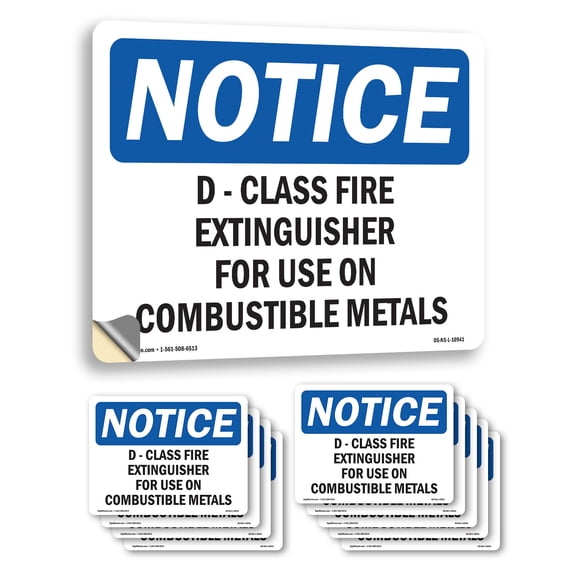 D OSHA Notice Vinyl Decal Label 14 Inch x 10 Inch - 10 Pack