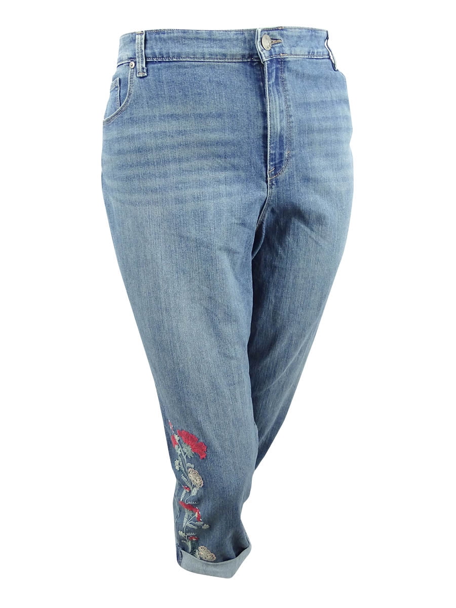 Style & Co. Women's Plus Size Embroidered Skinny Jeans (24W, Camino