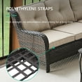 thumbnail image 6 of POCASSY Patio Furniture Set with Firepit Table, Brown Wicker Outdoor Conversation Set with Patio Sectional Sofa Patio Swivel Chairs and Rectangular Propane Firepit for Deck Porch Garden - Beige, 6 of 17