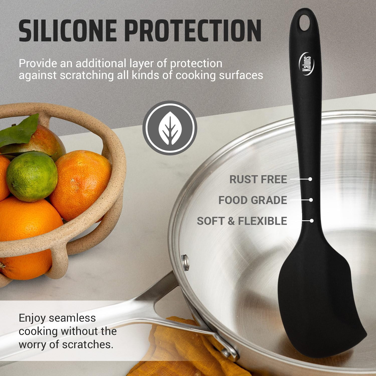Kaluns Silicone Cooking Utensils Set 24 Pcs - Premium Heat Resistant Cooking Set & Kitchen Essentials - Non-Stick Kitchenware with Stainless Steel Handles