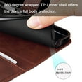 thumbnail image 7 of Zipper Wallet Case for Samsung Galaxy A54 5G, Glossy Luxury Faux PU Leather Soft Silicone Shockproof Flip Folio Cover with Card Slots Pocket Magnetic Clasp Kickstand Fashion Case, Brown, 7 of 7