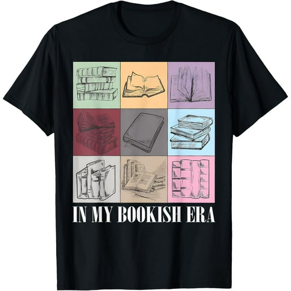 t-shirt In My Bookish Era Bookworm Bookish Read Book Lover T-Shirt mens，black，women，funny，journey，Crew Neck, Short Sleeve,custom clothing patterns.gift