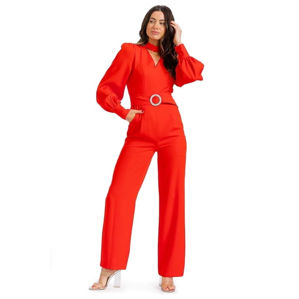 Jumpsuit con cinto Roman Fashion /Juvenil, 8718 (Rojo) rojo G