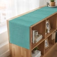 thumbnail image 6 of Vintage Teal Green Burlap Cotton Table Runner 13x36 Inches Short, Farmhouse Retro Solid Color Linen Texture Farmhouse Table Runners, Outdoor Dining Tablecloths Decor for Baby Shower/Party/Wedding, 6 of 8