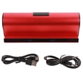 thumbnail image 1 of Altavoz Bluetooth portátil rojo, recargable, estéreo, con dos controladores, soporte para teléfono y tableta, 1 of 8