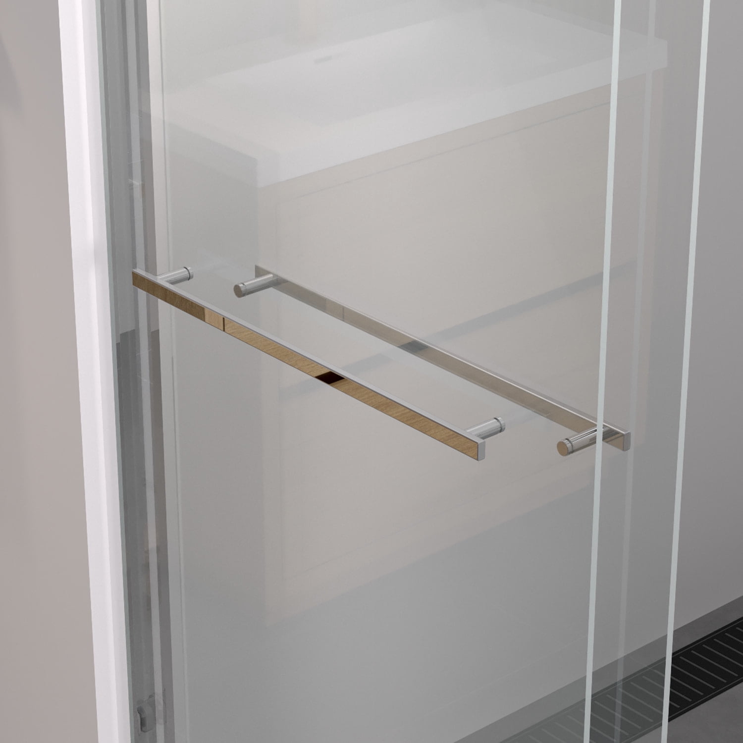 Leumius 44-48"x76" Double Sliding Shower Door,Aluminum Frame,Premium 1/4" (6mm) Clear Tempered Glass, Chrome Hardware Sliding Glass Shower Enclosure,Chrome Finished