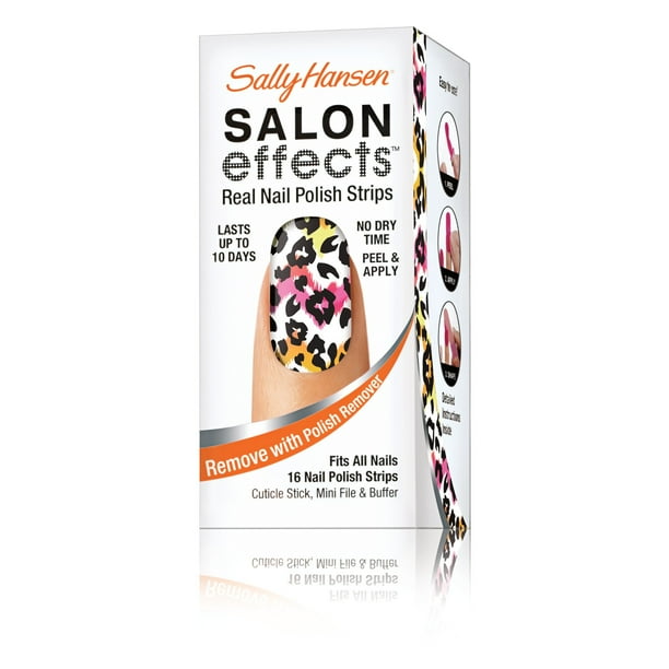 Sally Hansen Salon Effects Real Nail Polish Strips, Cat Call, 16 Count