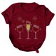 thumbnail image 2 of Gibobby Camiseta Navideña De La mujer Navidad Copa de de nieve Sombrero Impresión O Cuello Manga corta Camiseta suelta Blusa Tops(Vino,XG), 2 of 4