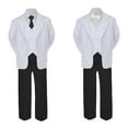 thumbnail image 2 of 5-7pc Formal Black White Suit Set Lilac Bow Long Tie Vest Boy Baby Sm-20 Teen, 2 of 3