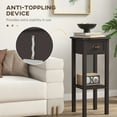 thumbnail image 4 of HOMCOM 2-Tier Side Table with Drawer, Narrow End Table with Bottom Shelf, for Living Room, Coffee, 4 of 9