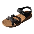 thumbnail image 6 of Flat Sandals for Women Nonslip Low Wedge Beach Shoes Fashion Strappy Adjustable Strap Dressy Summer Shoes Black Size 7.5, 6 of 6