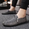 thumbnail image 6 of Business Daily Leather Moccasin Shoes Quick Side Zipper Lightweight Comfort Walking Sneakers, 6 of 6