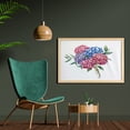 thumbnail image 2 of Hydrangea Wall Art with Frame, Romantic Nature Spring Bouquet of Watercolor Painting Love Flowers Illustration, Printed Fabric Poster for Bathroom Living Room, 35" x 23", Multicolor, by Ambesonne, 2 of 2