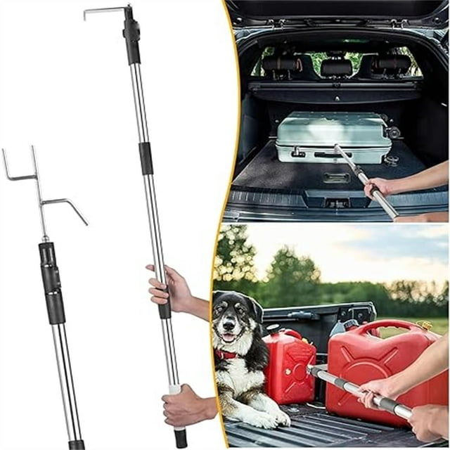 Estbridge Outil de Retriever pour Caisse de Camionnette Télescopique 2025, Longueur Ajustable, Robuste, Grabeur de Cargaison Extensible avec Conception de Rangement Compacte pour Outils, Équipement, Récupération d'Épicerie