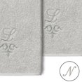thumbnail image 2 of Authentic Hotel and Spa  100% Turkish Cotton Monica 2PC Embellished Washcloth Set Light Gray N, 2 of 3