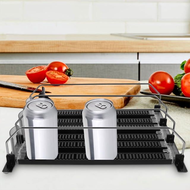 BESTYASH 3Ud Organizador Para De Refrigerador Con Empujador Automático Negro Para Tiendas Y Supermercados