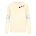 thumbnail image 4 of JSheng Women's Halloween Printed Sweatshirts Ladies' Fashion Long sleeve Round Neck Printing Comfy Pollover Tops Beige S, 4 of 5