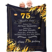 75th Birthday Gifts for Women Men, Gifts for 75 Year Old Woman Man, 75th Birthday Decorations for Women Men, 75 Birthday Gift for Women, 1948 Birthday Gifts Throw Blanket 60 x 50 inch