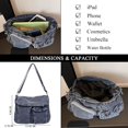 thumbnail image 5 of Sunyuer Women Vintage Washed Denim Crossbody Bag, Multi Pocket Large Capacity Messenger Bag, Casual Adjustable Strap Shoulder Purse, Retro Daily Commute Flap Handbag, 5 of 7