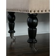 thumbnail image 3 of Linon Kacie 50" Wide Buttun Tufted Bench, Dark Espresso with Natural Linen, 3 of 9