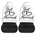 thumbnail image 2 of KAKALAD Just Married 02 Car Accessories Seat Covers Set Vehicle Seat Covers Universal Front Seats Protector 2 Pcs, 2 of 9