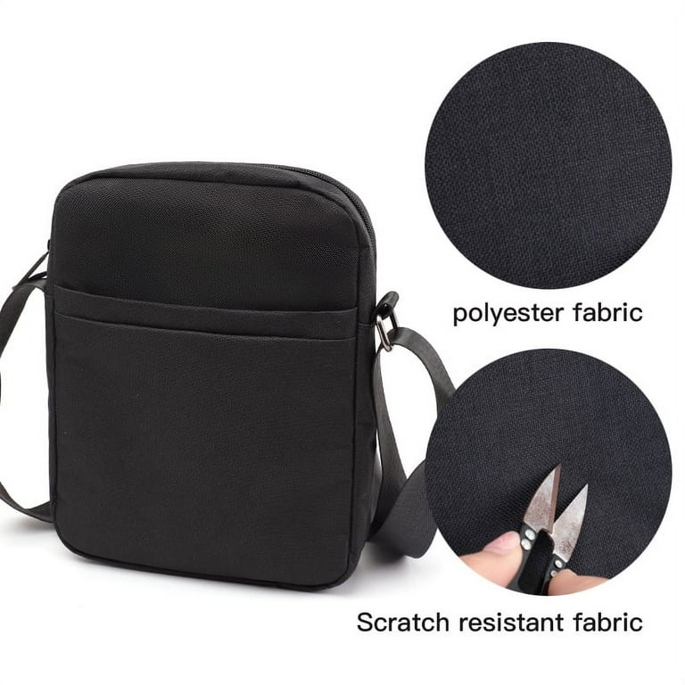 Tinyat Mens Shoulder Sling Bags 9 Pockets Messenger Business Crossbody Bags for Office Work Black Men s Size One Size