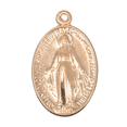 thumbnail image 2 of 16kt Gold Plated Sterling Silver Small Oval Miraculous Mary Medal Necklace 18" Gold-Plated Chain – Made in USA – Deluxe Velvet Gift Box Included, 2 of 4
