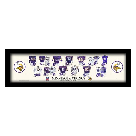 Minnesota Vikings 12" x 36" Team Uniform Heritage Framed Wall Art