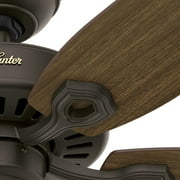 Hunter - Builder Indoor Ceiling Fan, 52-inch, New Bronze, Traditional-style, 3-speed WhisperWind Motor, 53242, for living rooms, bedrooms, home offices, kitchens