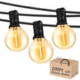 thumbnail image 1 of DAMAING Outdoor 100FT Globe String Lights with 52 Dimmable G40 Shatterproof LED Bulbs,Waterproof Connectable Patio Light for Backyard Hanging Lights,2700K Warm Glow, 1 of 4