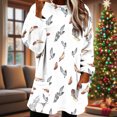 thumbnail image 4 of Womens Tops Long Sleeved Round Neck Warm Pocket Printing Thick Pullover Top,Tops for Women White S, 4 of 6