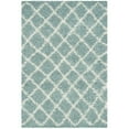 thumbnail image 3 of SAFAVIEH Dallas Jerrie Geometric Shag Area Rug, Seafoam/Ivory, 6' x 6' Round, 3 of 8