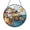 Acrylic 3.5 Inch, variant on Mediterranean Village Stained Glass Suncatcher Window Decor, Colorful Seaside Town Art Glass Window Hanging Ornament, Ocean Cliffside Village Decorative Glass Panel for Travel Home Gift