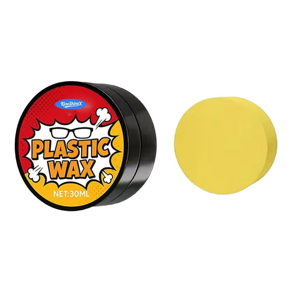 Plastic Restorer Wax 30ml, Car Interior Trim Renewer for Faded Black Plastic & Rubber, Dashboard & Bumper Polish