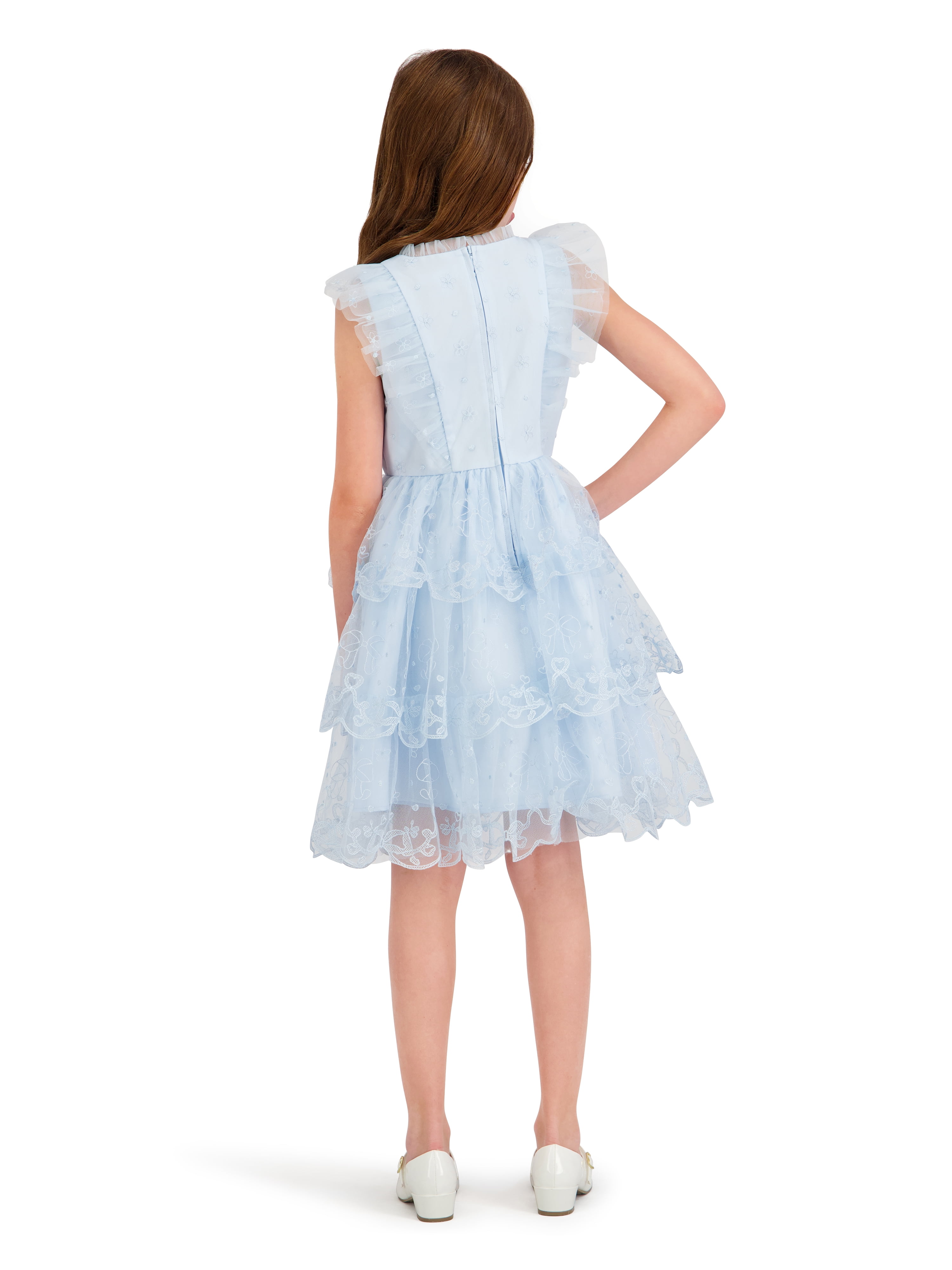 Kensie Girl Sleeveless Embroidered Tiered Scallop Dress, Sizes 4-16