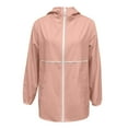 thumbnail image 3 of Women Windbreaker Long Windbreaker Coats Hooded Windbreaker Lightweight Raincoats Travel Hooded Trench Coats Half Coat Womens Thick Jacket Windbreaker Jacket Women 90s Clothes Women The Windbreaker, 3 of 5