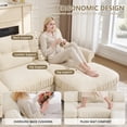 thumbnail image 4 of Hvoonc 98" Modular Sectional Sofa for Living Room, L Shaped Couch with Ottoman Chaise, Chenille Upholstery, Beige, 4 of 9