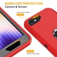 thumbnail image 4 of Funda de teléfono jaroco para iPhone SE 2022/2020/8/7 de 4,7 pulgadas, roja, 4 of 7