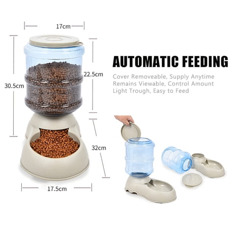 3 75l Automatic Gravity Food Feeder Dog Cat Food Bowl Pet Large