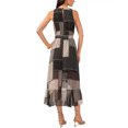 thumbnail image 2 of 1.state Women's Sleeveless Printed Belted High-Low Dress Black, 2 of 4