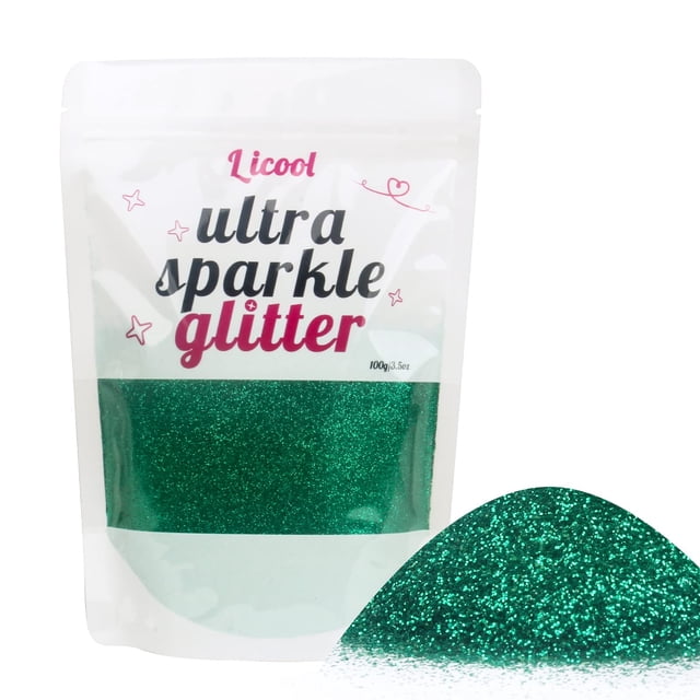 Brillantina Licool 100g Extra Fina Verde Navideña para Arte en Uñas