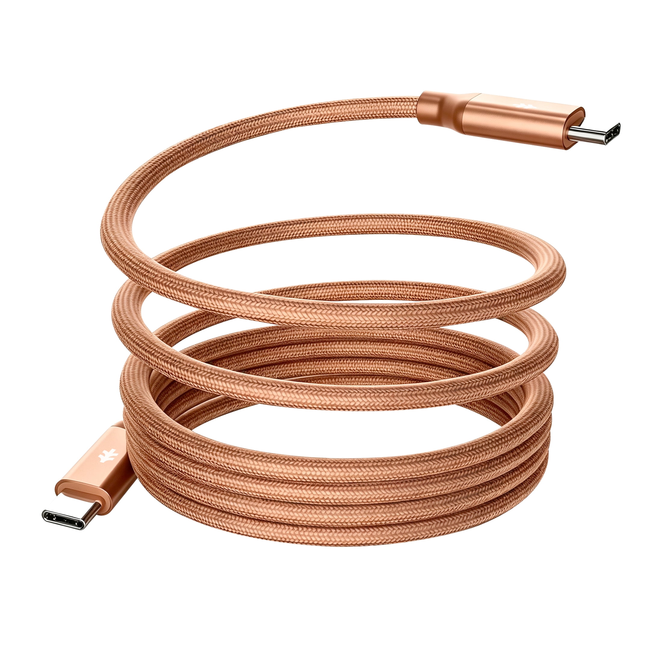 Swiss Tech Kabel M240 6 ft 240W Magnetic Self-Coiling USB-C Charging Cable, Terra Orange