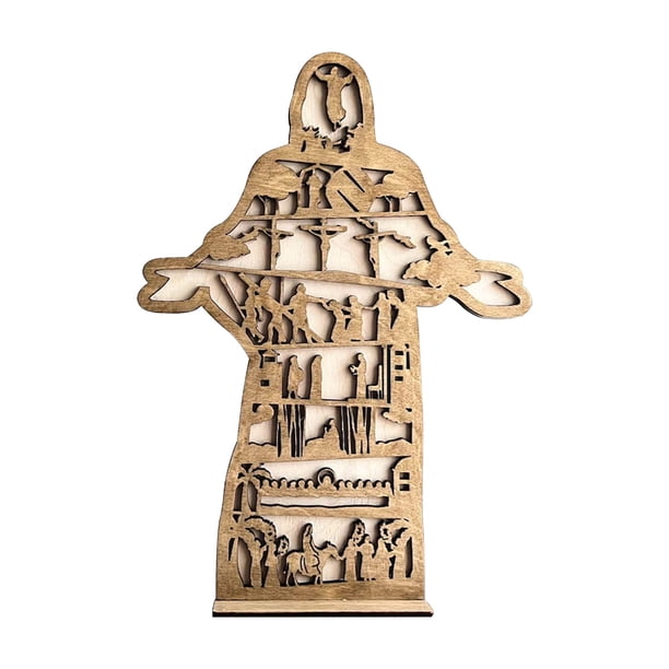 Decoraciones de Pascua para Mesa Resurrección Historia de Pascua con Soporte, 4 Grosores Cortados Descarga Digital para la Iglesia en Casa, la Historia de Pascua