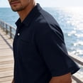 thumbnail image 3 of Polo Shirts for Men Short Sleeve Collared Golf Shirt Work Performance Athletic Polos with Pocket Navy XL, 3 of 7