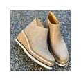 thumbnail image 4 of Crocowalk Women Platform Slip On Loafers Comfort Suede Moccasins Wide Low Top Wedge Shoes, 4 of 5