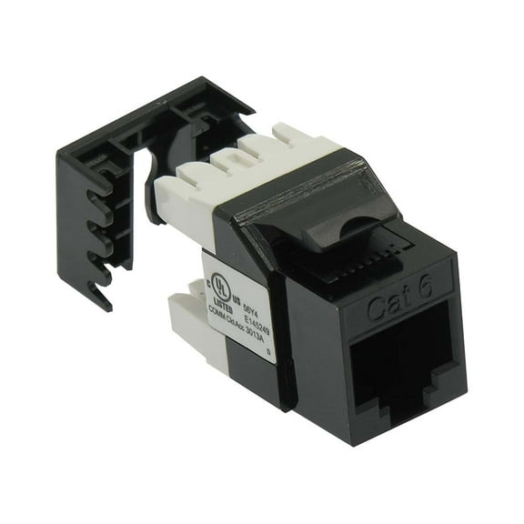 ACCL Cat.6 RJ45 110 Type 180Â° Keystone Jack Black, 1 Pack